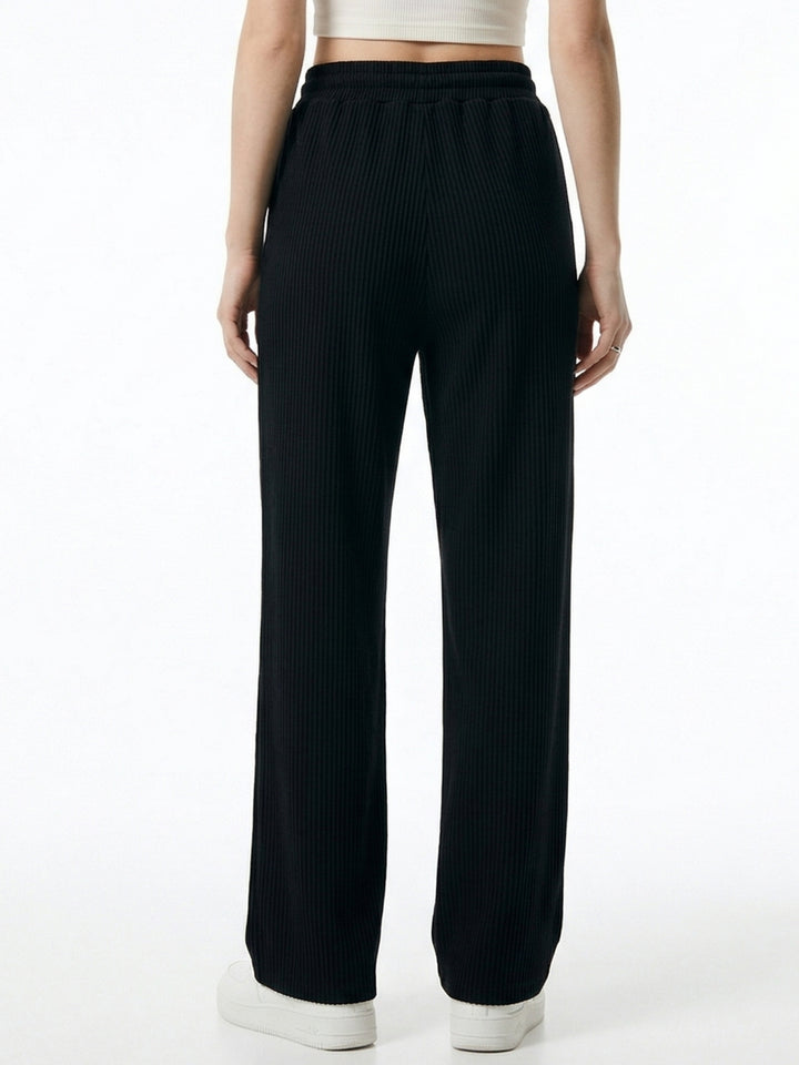 Black Low Waist Wide Leg Pant