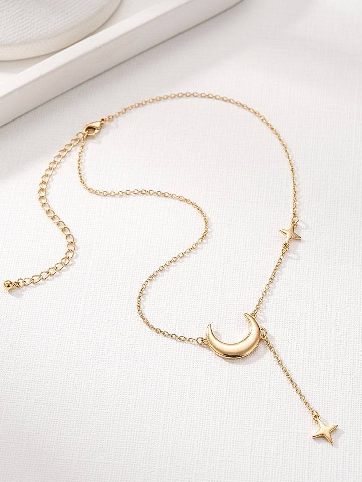 Gold Chain Necklace With Celestial Charms