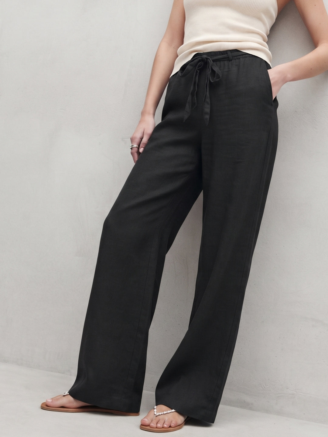 Black Regular Fit Cotton Pants