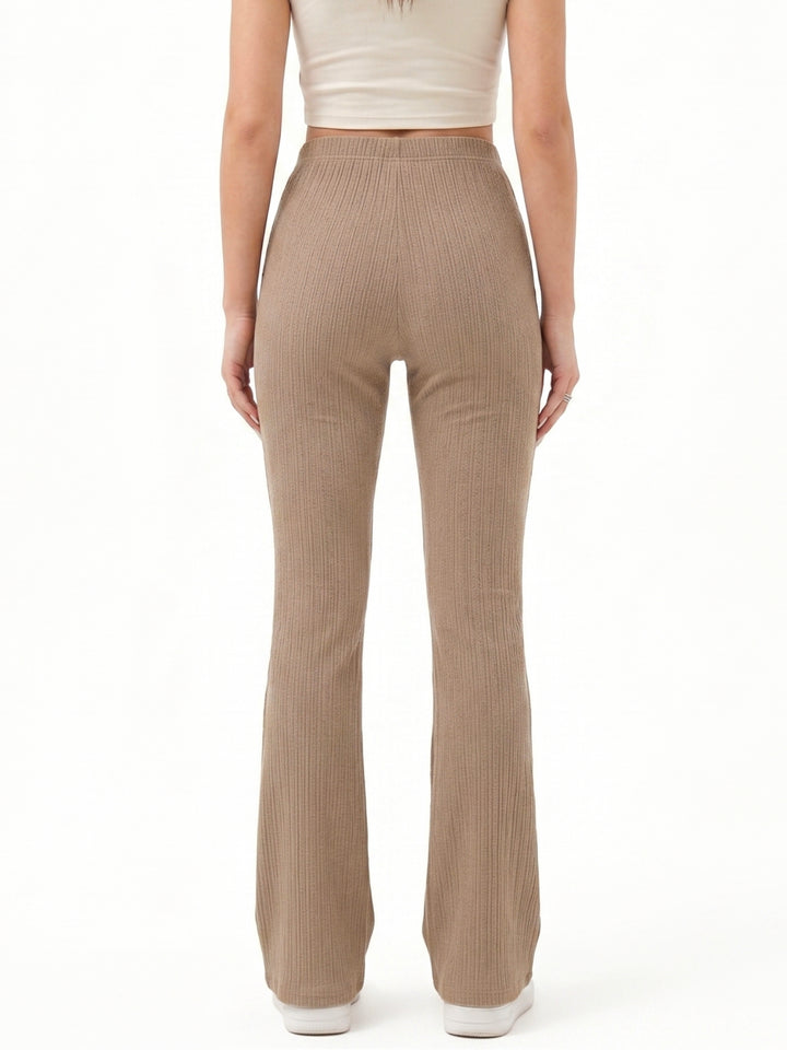 Brown Fit And Flare Trouser