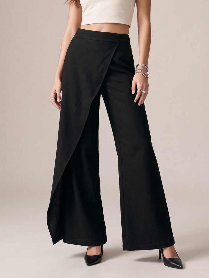 Black Over Lap Trousers