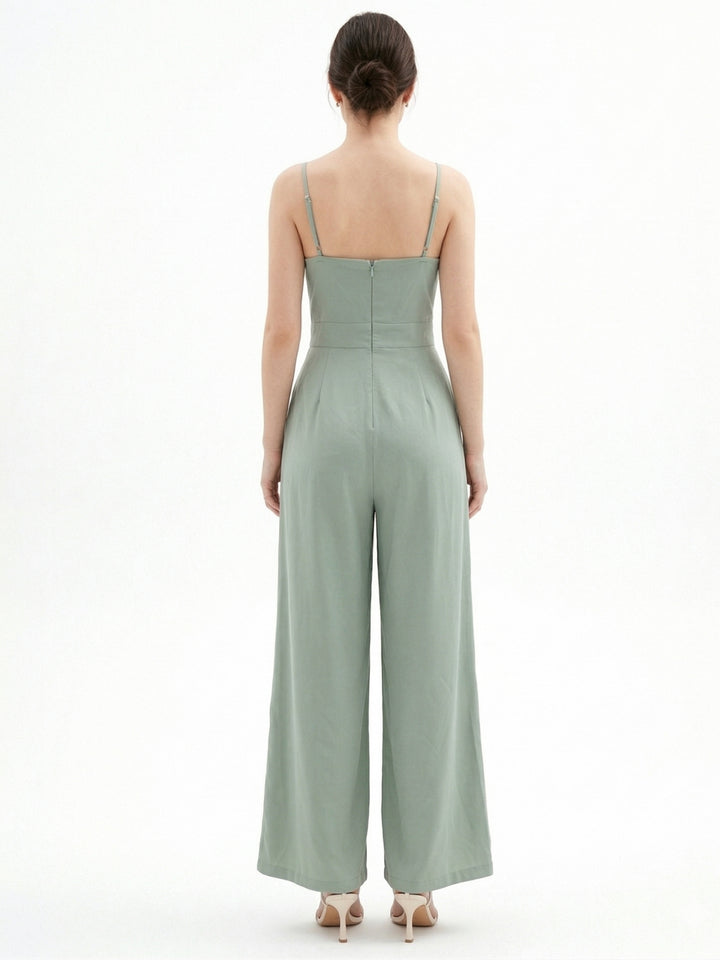 Mint Strappy Sweetheart Neckline Jumpsuit
