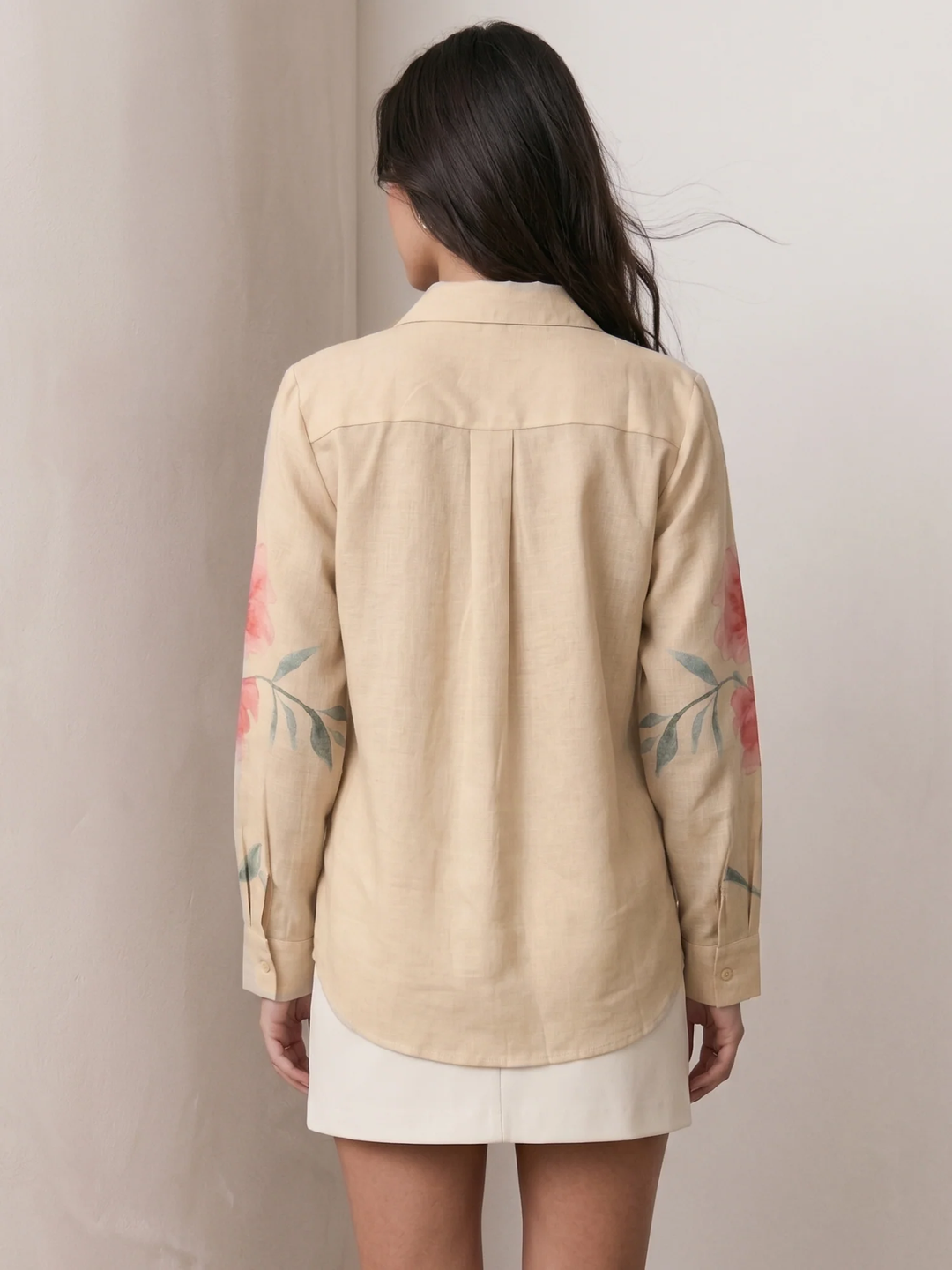 Beige Placement Printed Shirt