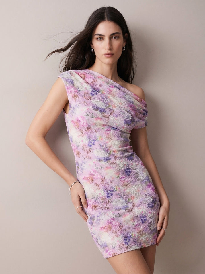 Floral Print Textured Dress