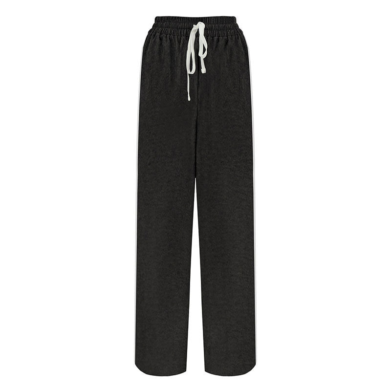 Black Side Contrast Binding Sweatpants