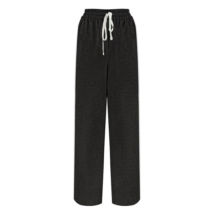 Black Side Contrast Binding Sweatpants