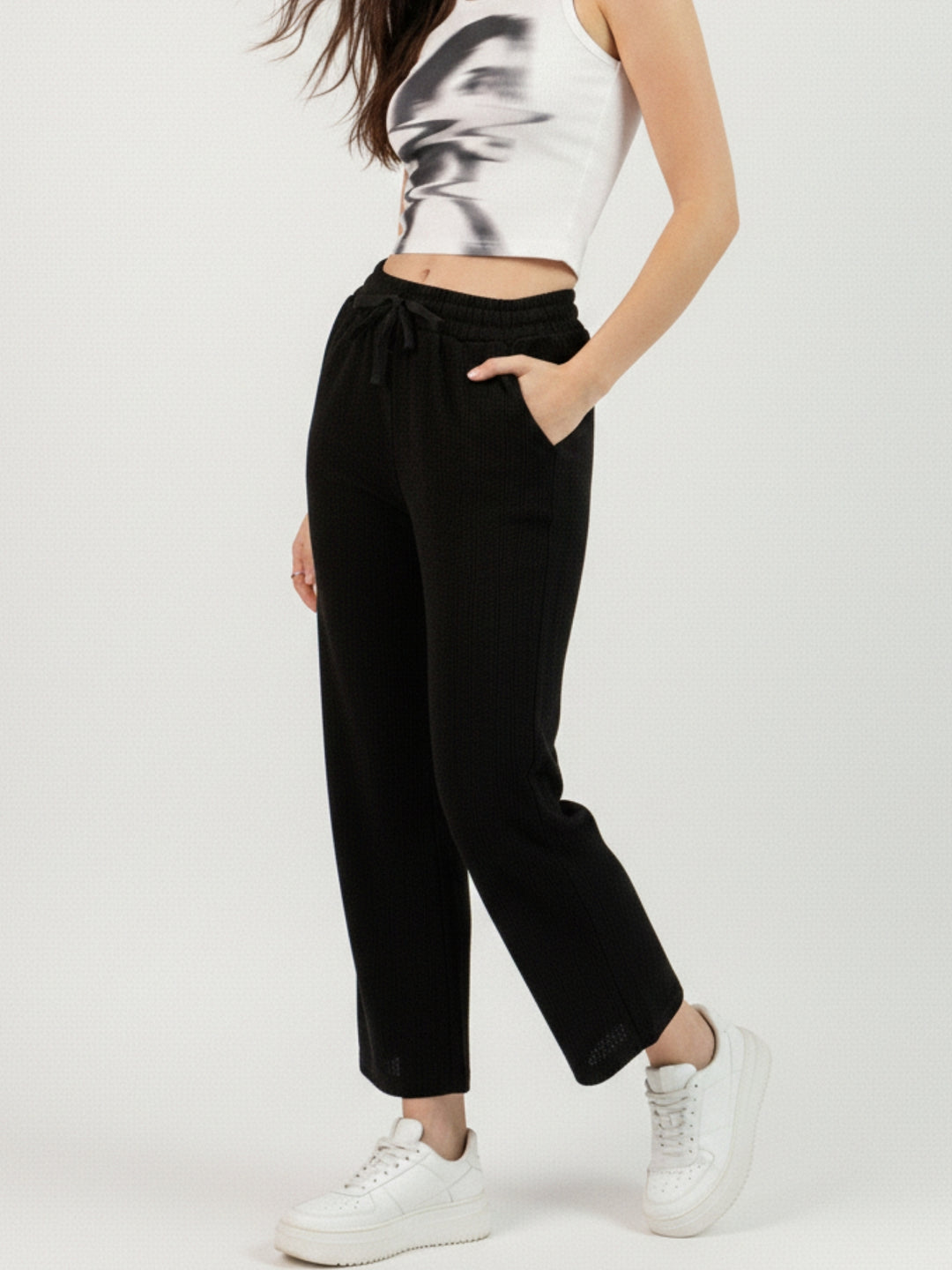 Black Straight Fit Pants