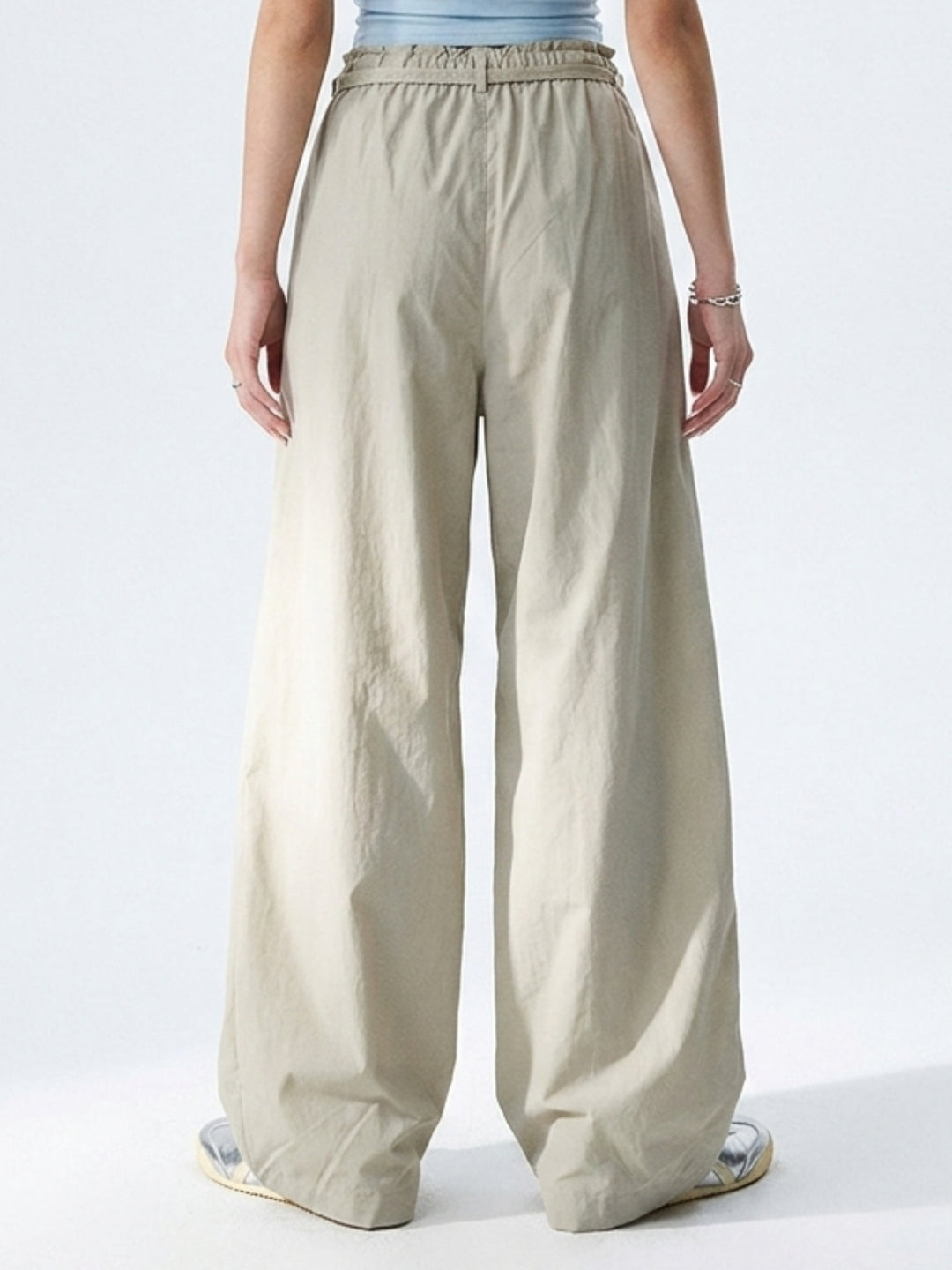 Off White High Waist Wide Leg Trouser