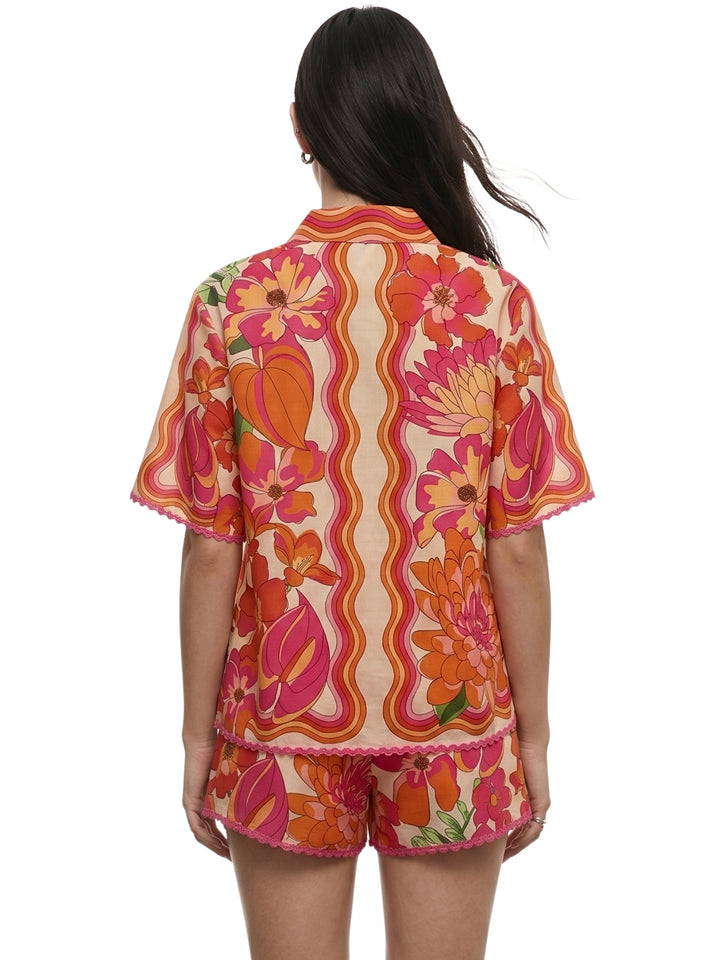 Multi Abstract Printed Shirt And Shorts Set