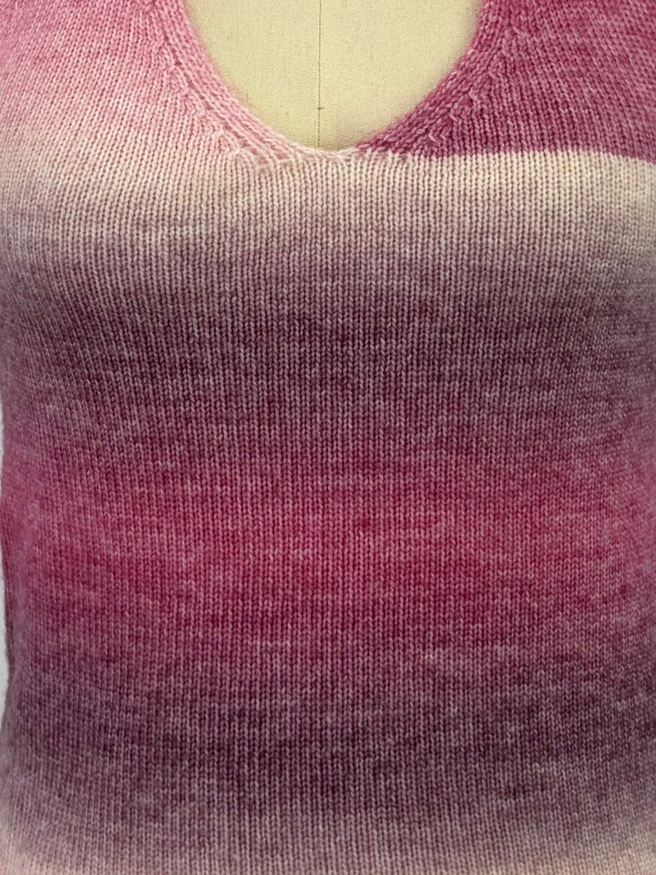 Pink Halter Neck Ombre Striped Relaxed Top