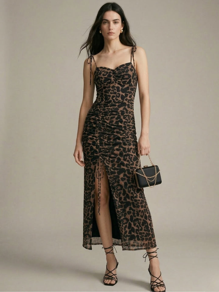 Multi Leopard Print Bustier Dress