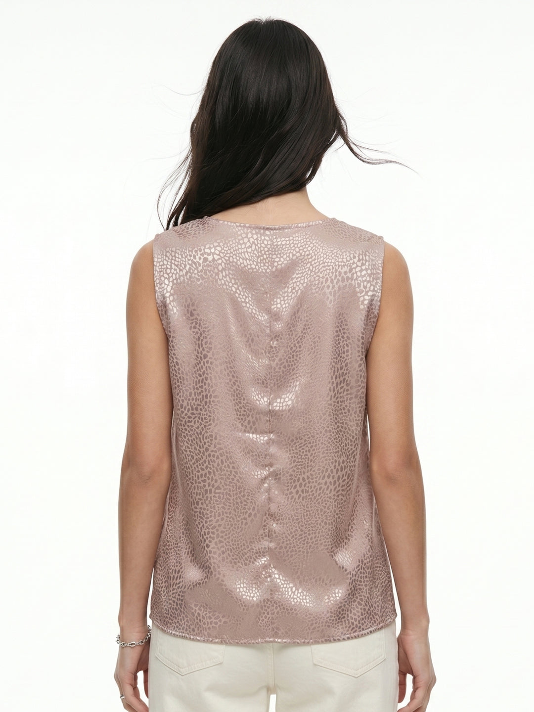 Pink Textured Cowl Neck Top