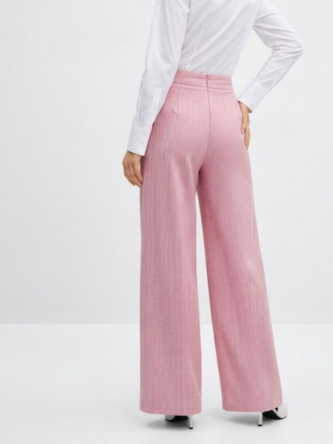 Pink Waist Detail Wide Leg Pant