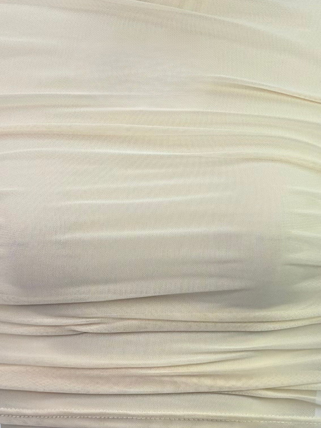 Cream Drapey Cowl Fitted Top