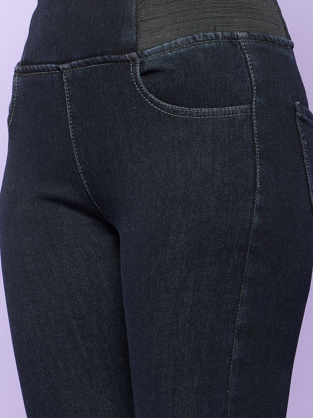Navy Blue Elasticated Skinny Jeggings