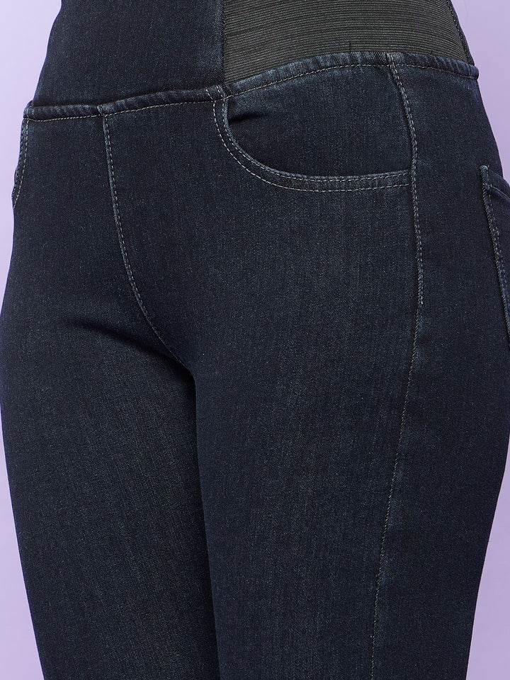 Navy Blue Elasticated Skinny Jeggings