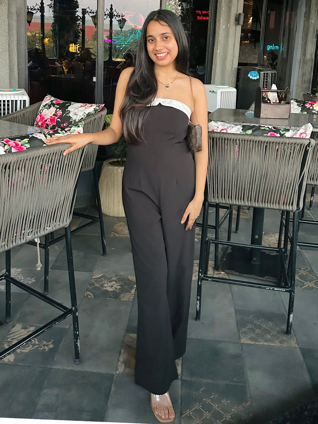 Monochrome Strapless Black Jumpsuit