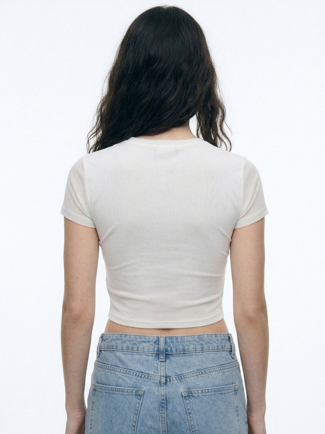 White Short Sleeve Printed Top