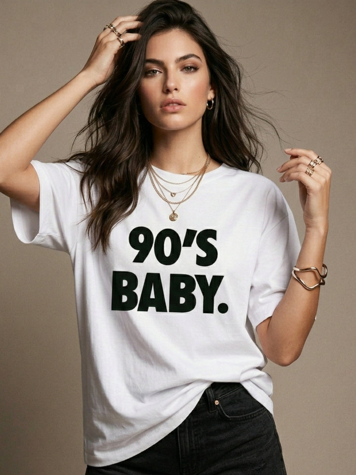 White Chest Print Graphic Tshirt