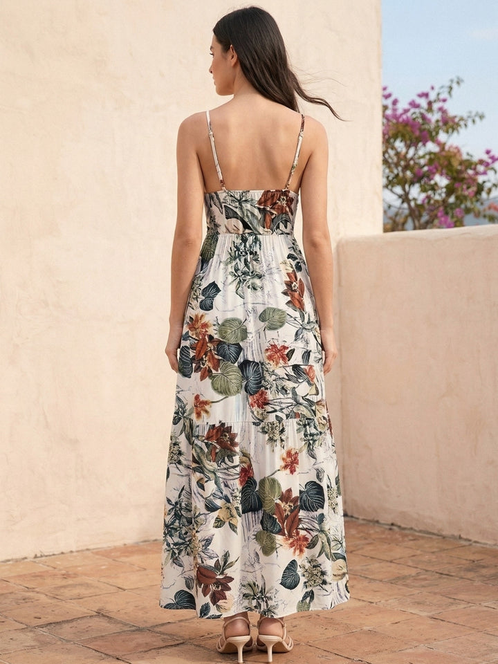 White Printed Strappy Vacay Dress