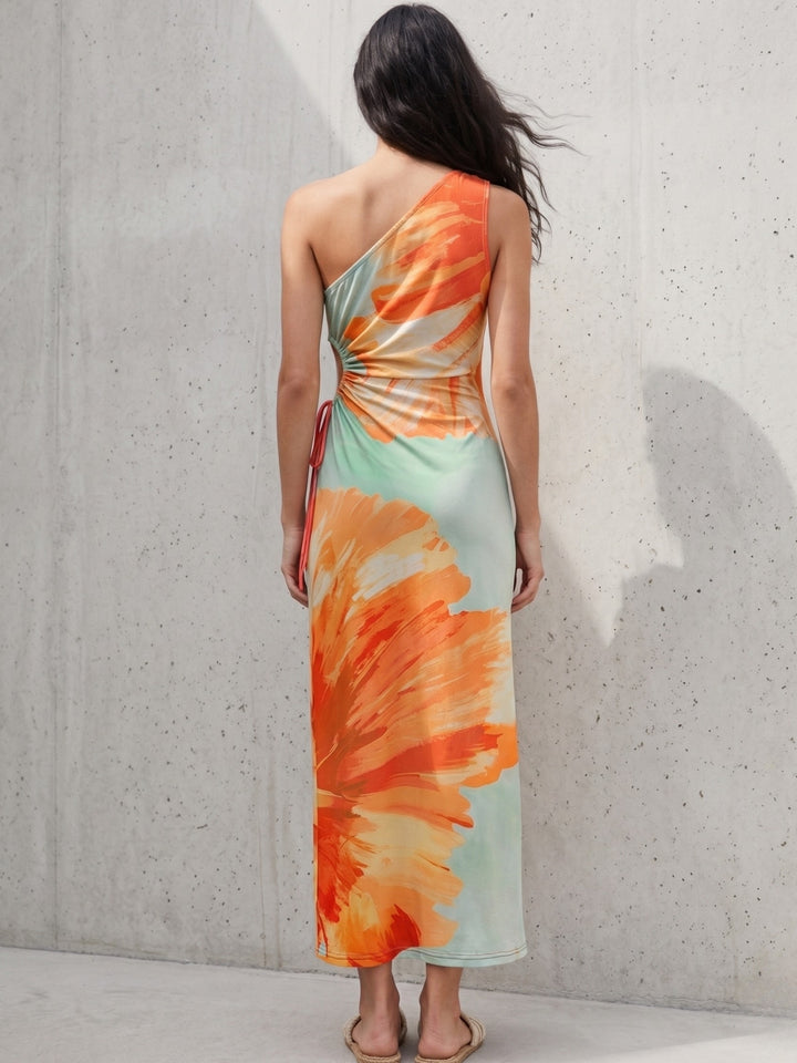 Multi One Shoulder Waist Cut-Out Dress