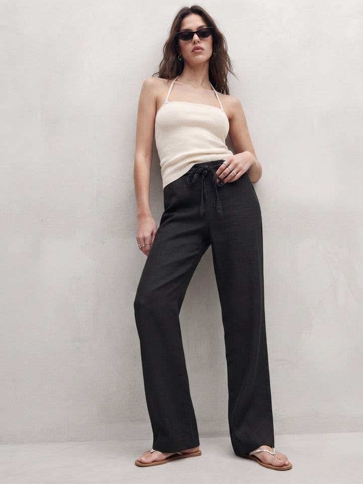 Black Regular Fit Cotton Pants