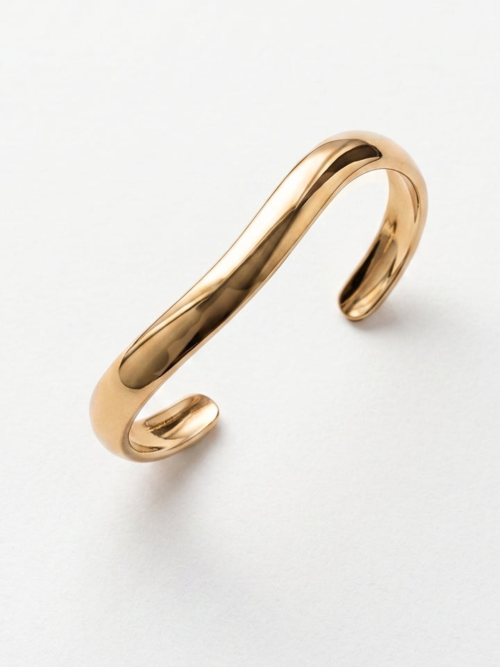 Gold Wave  Metal Bracelet