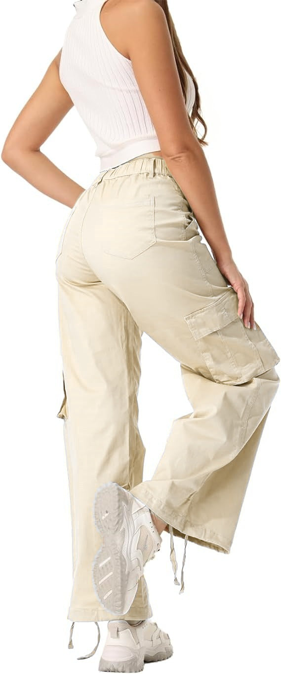 Off White Cargo Pockets Wide Leg Pant