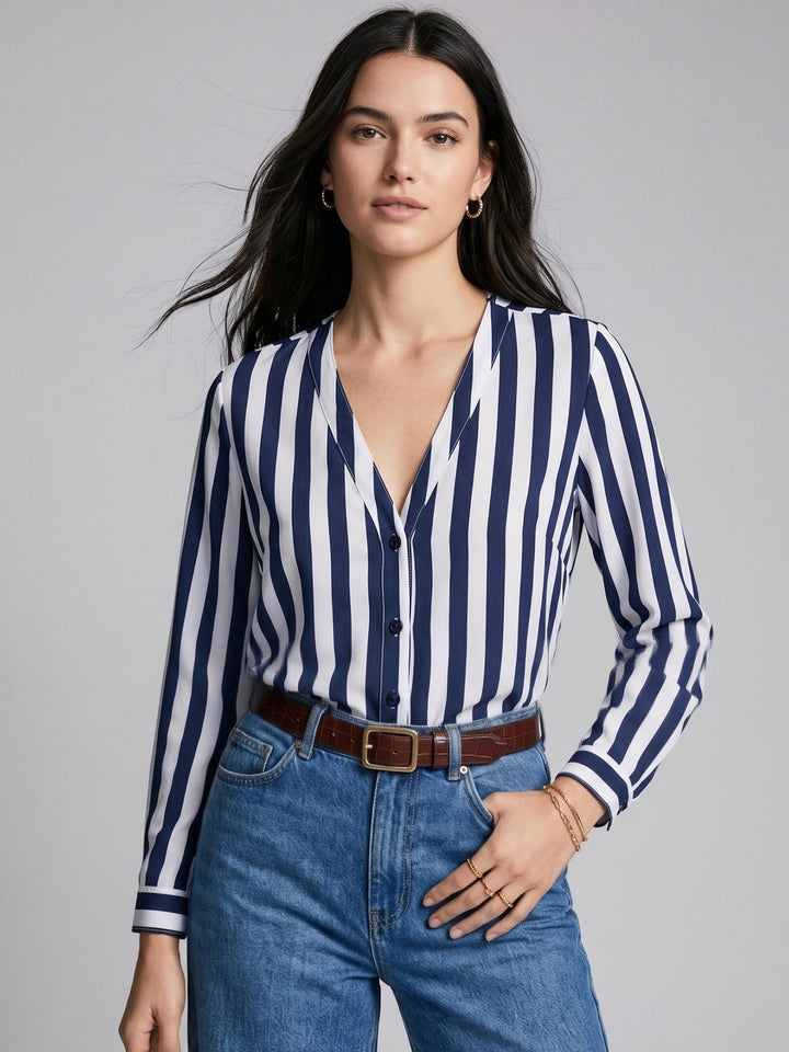 Blue Full Sleeve Striped Shirt