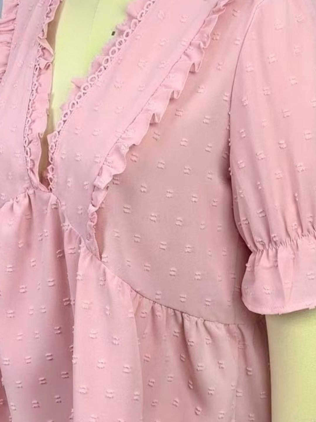 Pink Ruffle Detail Relaxed Blouse