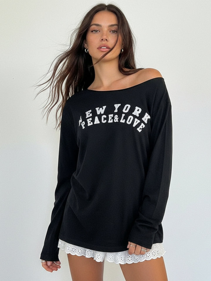Black Graphic Print Tshirt