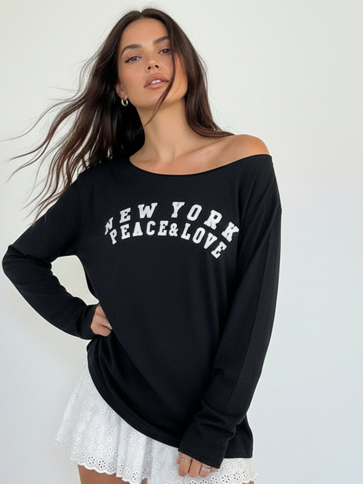 Black Graphic Print Tshirt
