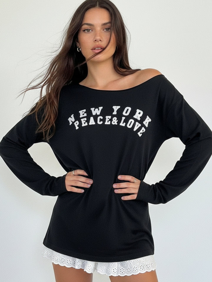 Black Graphic Print Tshirt