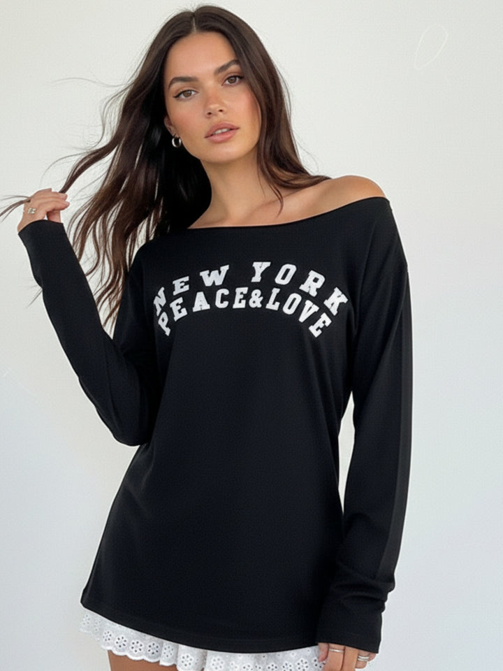 Black Graphic Print Tshirt