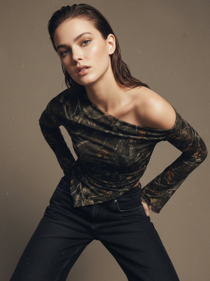 Multi One Shoulder Asymmetrical Hem Top