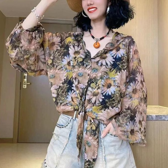 Multi Printed Tie Up Shirt