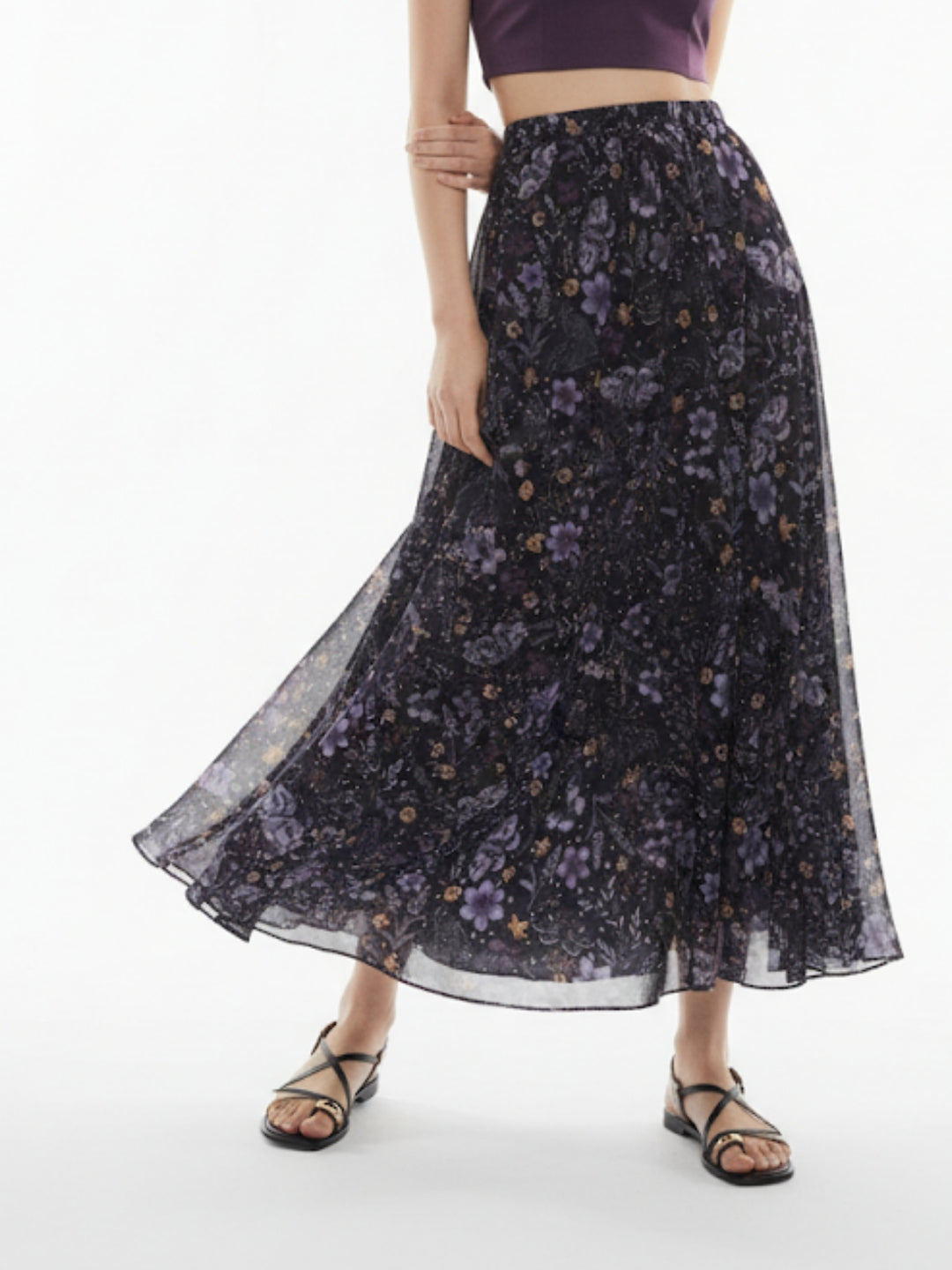 Multi Floral Printed Skirt