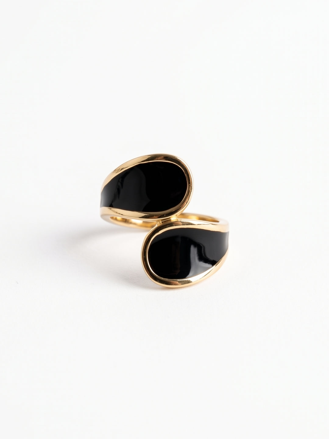 Gold Black Matt Plain Ring
