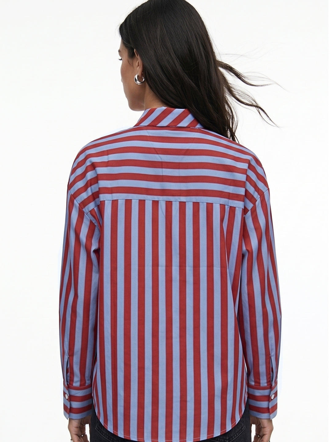 Multi Neck Tie-Up Striped Shirt