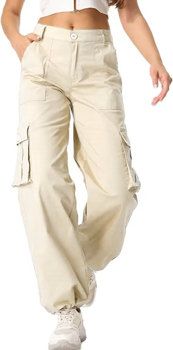Off White Cargo Pockets Wide Leg Pant