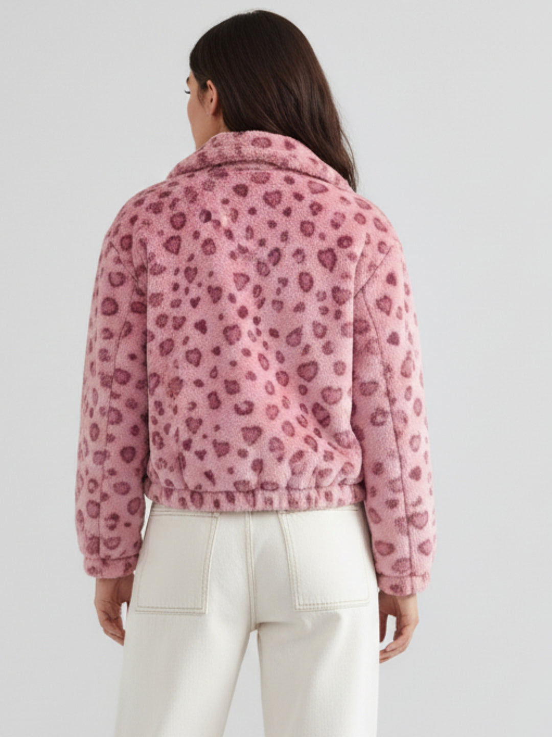 Pink Full Sleeve Printed Jacket