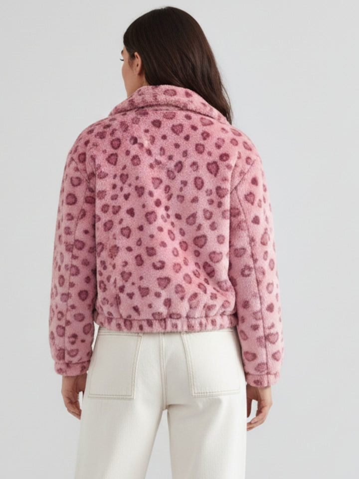 Pink Full Sleeve Printed Jacket