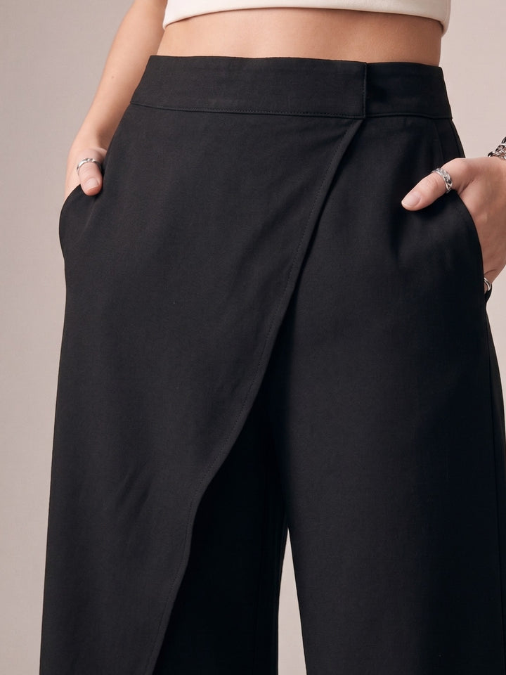 Black Over Lap Trousers