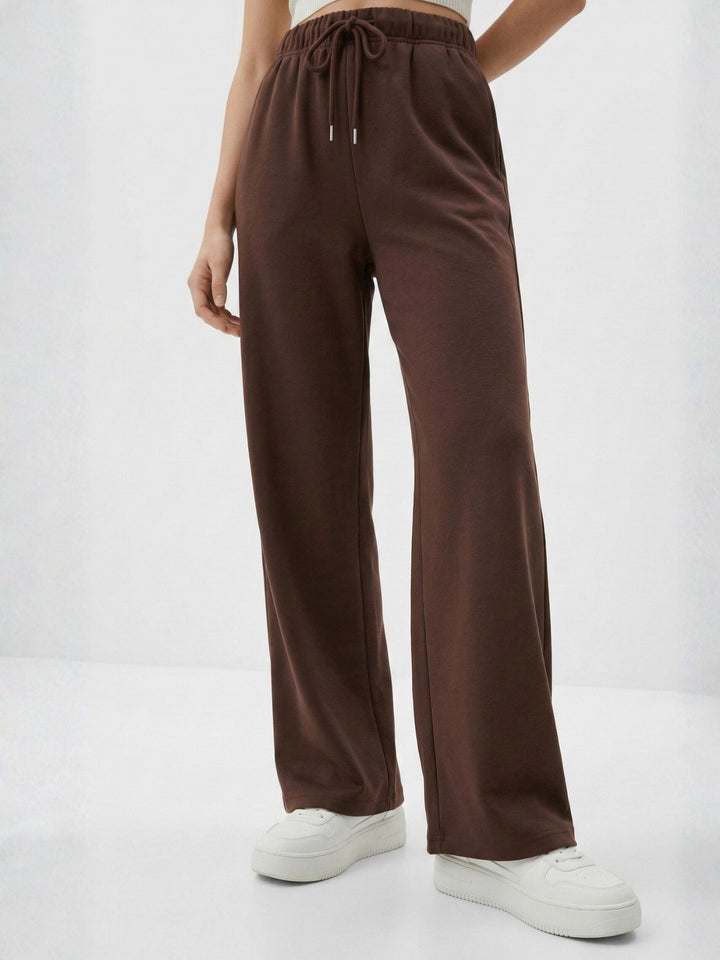 Brown Low Waist Wide Leg Sweatpants