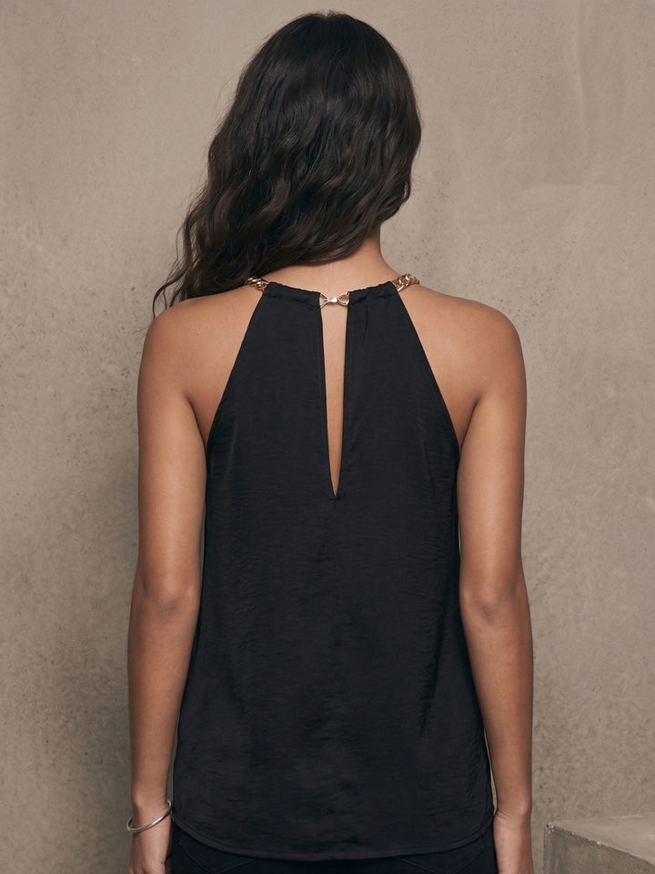 Black Metal Trim Detail Top