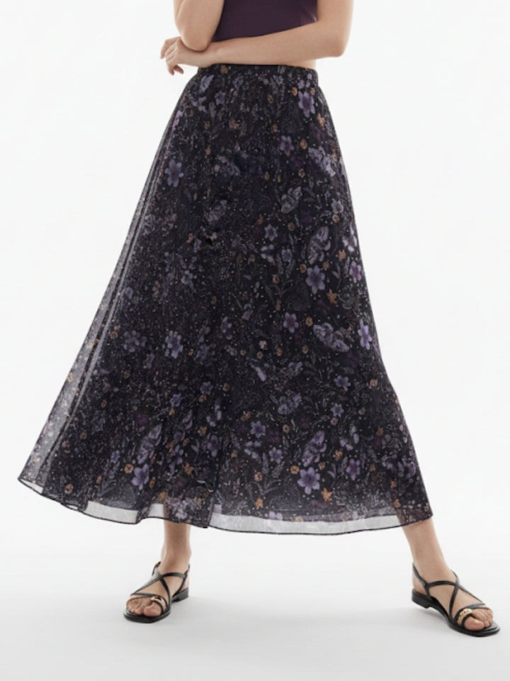Multi Floral Printed Skirt