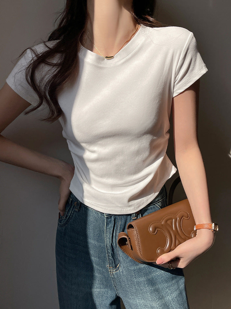 White Round Neck Regular T-Shirt