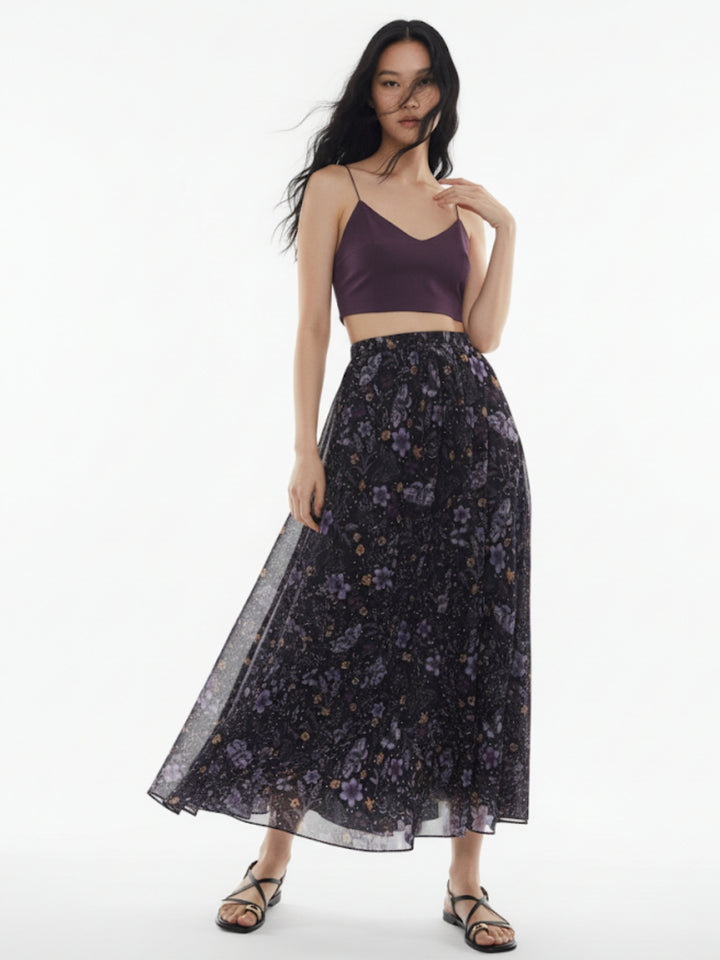 Multi Floral Printed Skirt