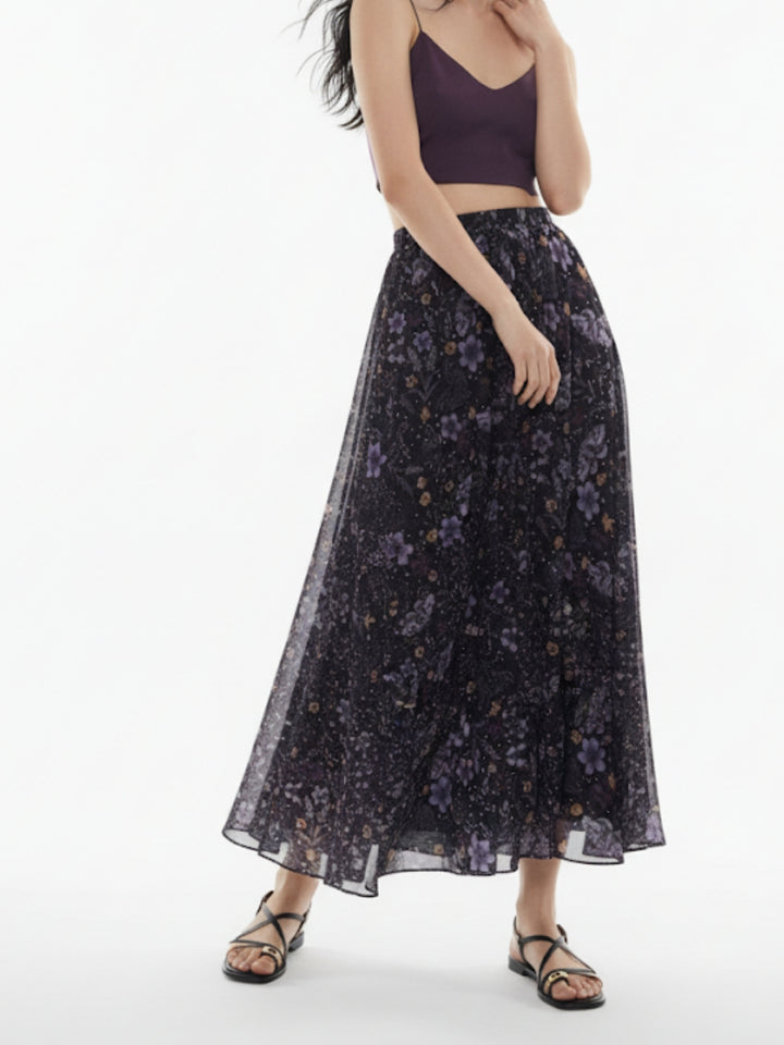 Multi Floral Printed Skirt