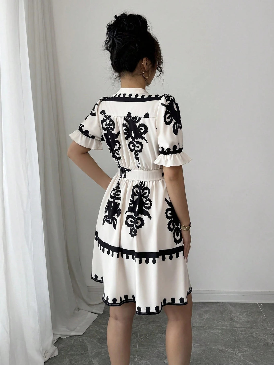 White Fit And Flare Mino Dress